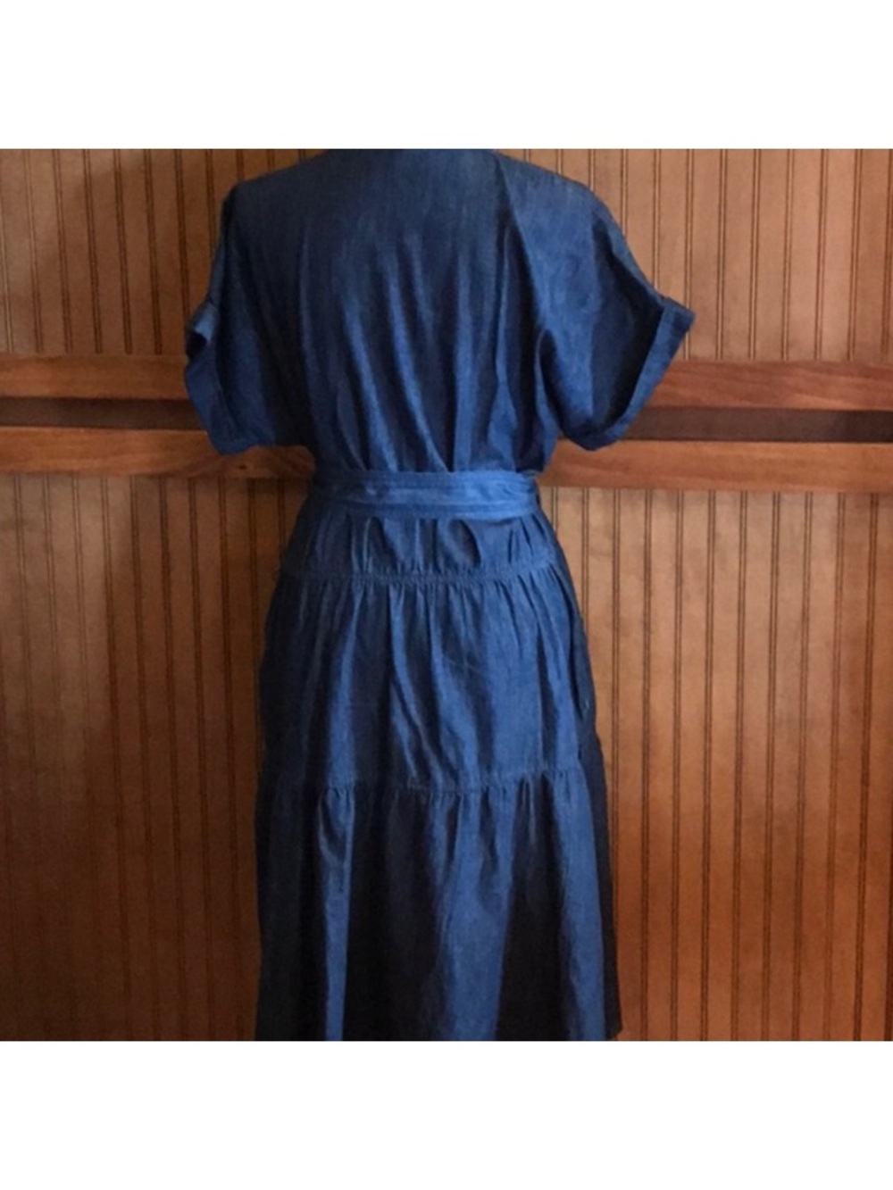 Ralph Lauren Indigo Denim Midi Shirt Dress with Waist Tie - Picture 2 of 4